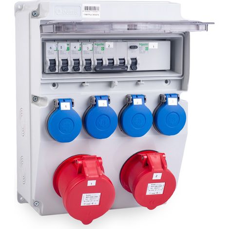 MIDORI® Stromverteiler Baustromverteiler komplett 32A / 5P, 16A / 5P, 4x 230V FI-Schutzschalter (1/5)