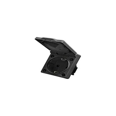 1 Base encastrable 4,8 mm avec couvercle, noir, pour fixation composants électriques, bricolage
