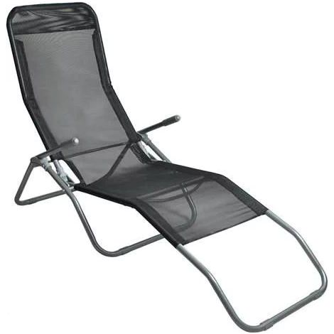 Chaise longue zéro gravité basique noire (1/5)