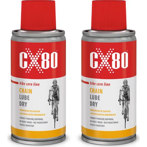 CX80 LUBRIFIANT SEC POUR CHAÎNE DE VÉLO Lubrifiant sec en spray pour chaînes de vélo 150 ml x 2