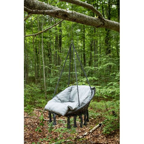 Hamtic fauteuil suspendu avec coussin gris.