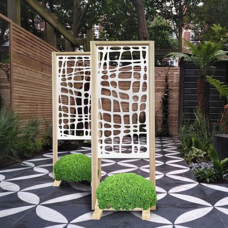 ABSTRACT - Separè - Paravento modulabile - 70x190cm - in Legno e PVC - Colore: bianco (1/4)