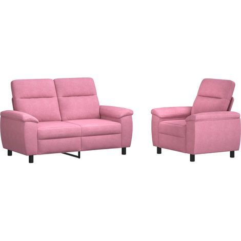 Sofa-Set 2 pcs Rosa Stoff vidaXL