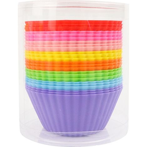 24 moules en silicone ronds pour muffins et cupcakes, outils de décoration de gâteaux DIY pour mariages, anniversaires et fêtes.