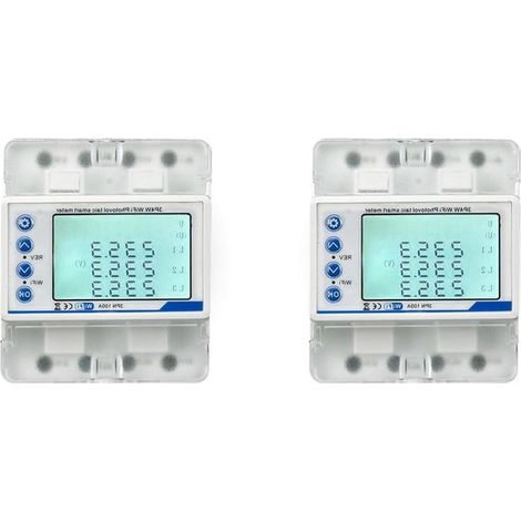 Contatore kWh intelligente,Contatore di energia bidirezionale,Misura il consumo di energia,Protezione da sovratensione/sottotensione,100A,Bianco (1/5)