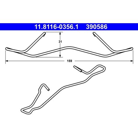 Ressort, étrier de frein ATE 11.8116-0356.1 CITROËN 1223635 30666826 4427 C5