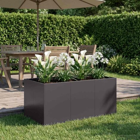 vidaXL Macetero de Jardín Negro 120 x 80 x 60 cm (1/5)