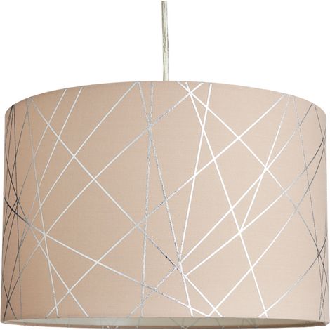 Litecraft Light Shade 30 cm Geometric Easy Fit Lampshade - Mocha, Silver (1/5)