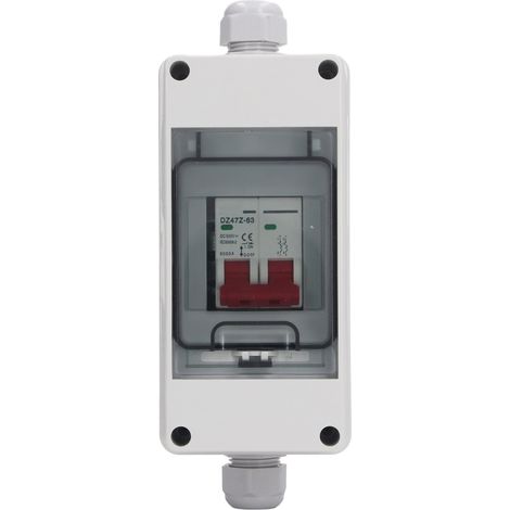 Interrupteur sectionneur électrique photovoltaïque DC500V étanche IP65, sectionneur PV DC pour usage extérieur 20A