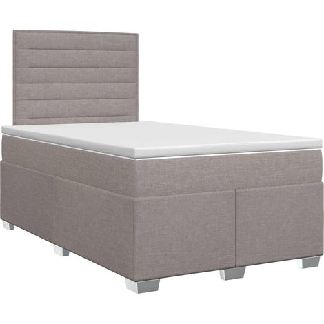 Maison Exclusive - Letto box spring con materasso Tortora 120 x 200 cm Tessuto (1/5)