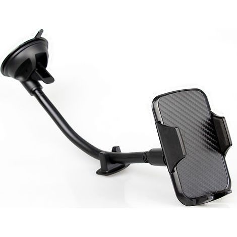 Support Téléphone Voiture Ventouse, 360° Pare-Brise Telefoon Houder Auto, tuyau rallongé de 320 mm,Noir (1/4)