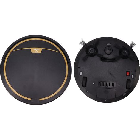 Aspirateur Robot Ultra fin entièrement automatique, robot intelligent pour poussière, poils, peluches, noir, sans réservoir d'eau, 32x32cm (1/5)