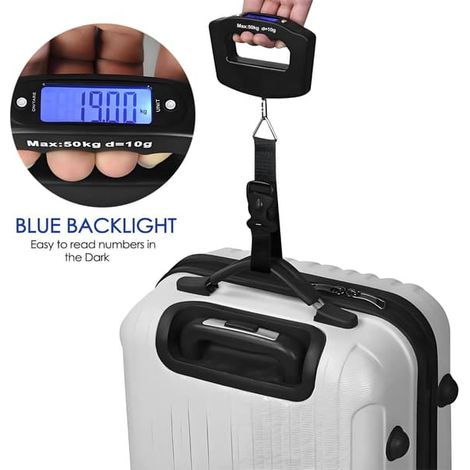 Högprecisions Bärbar Elektronisk Bagagevåg - 50kg/110lb Vägkapacitet - LCD-Display for att Förhindra Övervikt - Viktigt for Resor