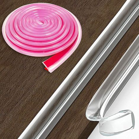 100% Silikon Babyschutz für Tisch und Möbel, 2M vorgeklebter Tischeckenschutz für Baby, transparenter Glas-Tischkantenschutz, Schrankkanten- und Eckenschutz