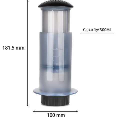 Presse à café portable manuelle 300ml sans BPA filtre inox +50 filtres papier compacte légère voyage camping pique-nique (1/5)