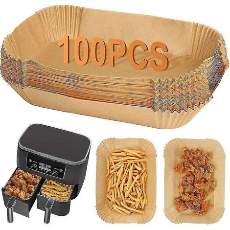 100 feuilles de papier sulfurisé pour friteuse à air Ninja Dual, accessoires pour friteuse à air AF300UK et AF400UK, papier de cuisson carré jetable pour friteuse à air, compatible avec Ninj-FA- (1/5)