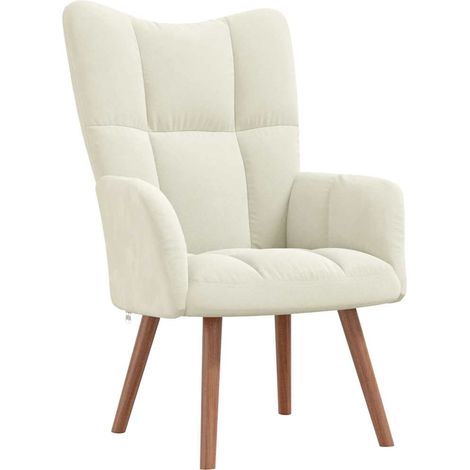 Poltrona lounge dal design moderno divano poltrona in velluto crema DEC026635