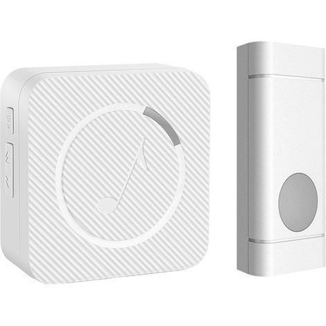 AGE Sonnette sans fil, 300 m de sonnette IP55 étanche avec sonnerie électronique avec flash LED, 58 mélodies, 5 niveaux de volume, mini kit de sonnette pour urgence, maison, bureau, hôtel, etc. [Class (1/4)