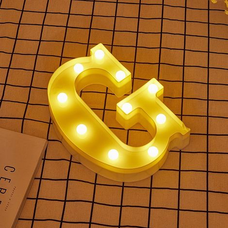 Jandei - Letras LED Letra G iluminadas luz blanca cálida altura 22cm con pilas 2xAA Letras LED