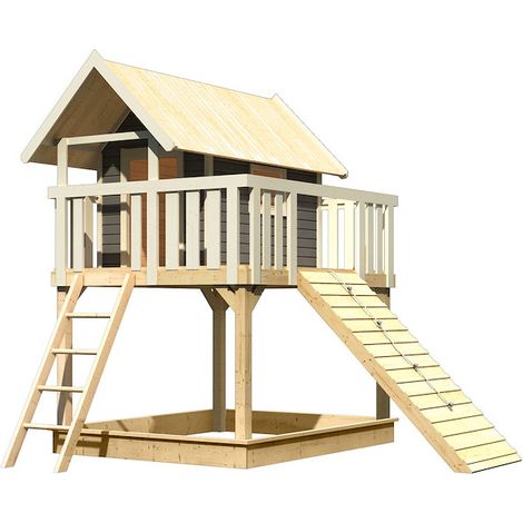 Akubi Stelzenhaus Fidel terra mit Holzrampe