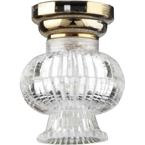 Plafonnier pour maison de poupée, abat-jour transparent à motifs, laiton, éclairage LED, lampe à piles ( )