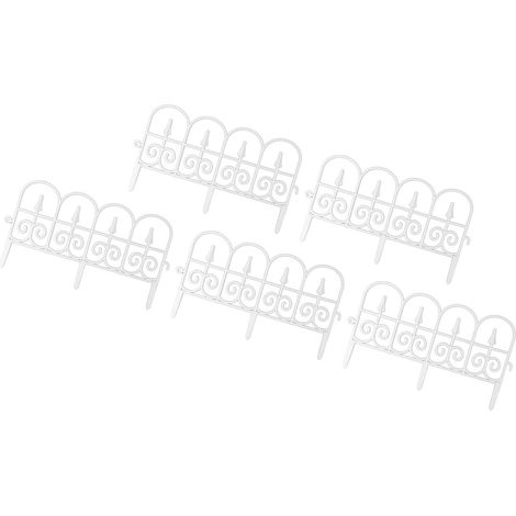 Clôture décorative de jardin, ensemble de 5 pièces, bordure de clôture, barrière pour animaux, bordure de fleurs pour aménagement paysager, patio, jardin, extérieur, arquée (1/5)