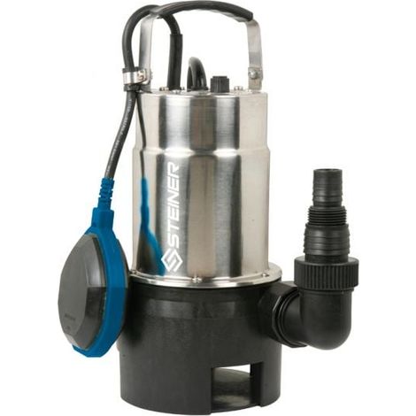 Steiner – Pompe immergée eaux chargées 750W – Débit 12000 L/h – Corps inox résistant – Pour corps solides jusqu'à 35 mm – Longueur câble 10 m