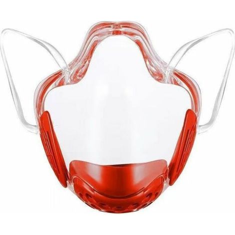 Masken, Schutzmasken, Transparente Maske, Staubmaske, Sichtbare transparente Gesichtsmaske - Rot