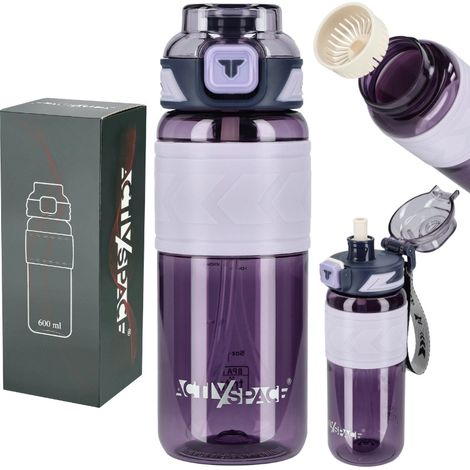 Gourde en Tritan 600 ml avec gobelet doseur - violette