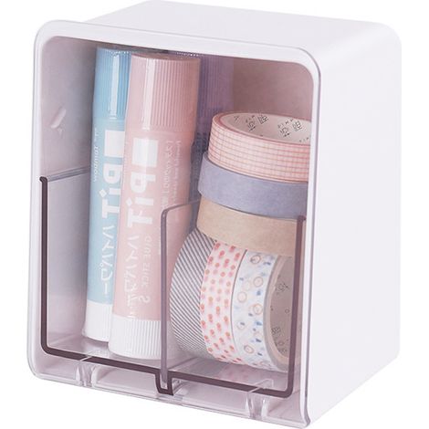 Boîtes pour boules de coton, boîte distributrice à 2 compartiments, organiseur de rangement pour plan de travail de salle de bain