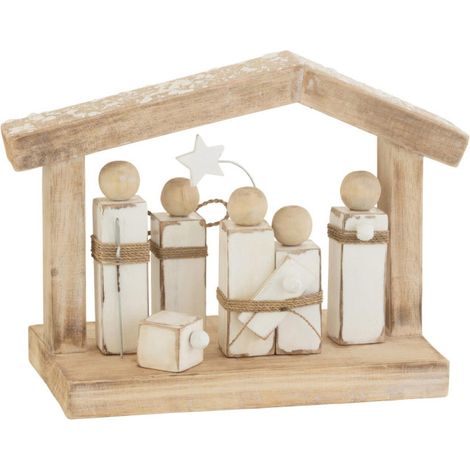 Crèche de Noël en Bois "Minimaliste" 25cm Naturel