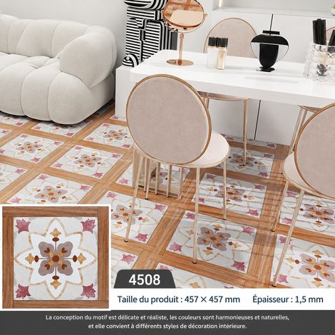 Dalle de sol adhésive PVC 45,7 x 45,7 cm motif parquet bois rouge 1,8 mm 1 pièce 1.8 mm 4508 45,7 × 45,7 × 1,5 cm 530 g – Livraison gratuite