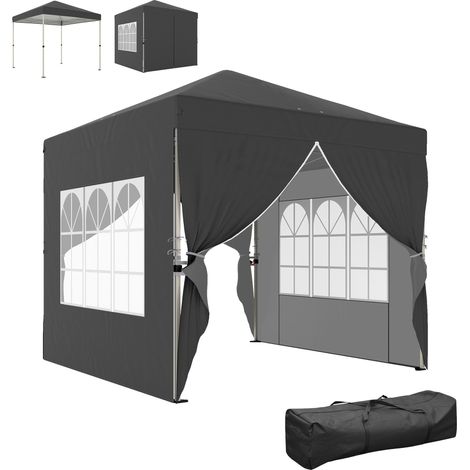 Jardinières pliantes pliables 2,5 x 2,5 m, réglables, haute protection UV50+, montage facile, grises (1/5)