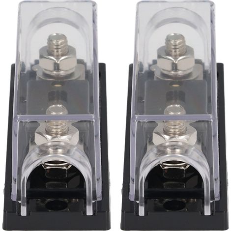 Deux porte-fusibles 200A 48V à quatre bornes quatre gaines thermorétractables, adaptées aux systèmes audio de voiture, camions, camping-cars et navires. (1/5)