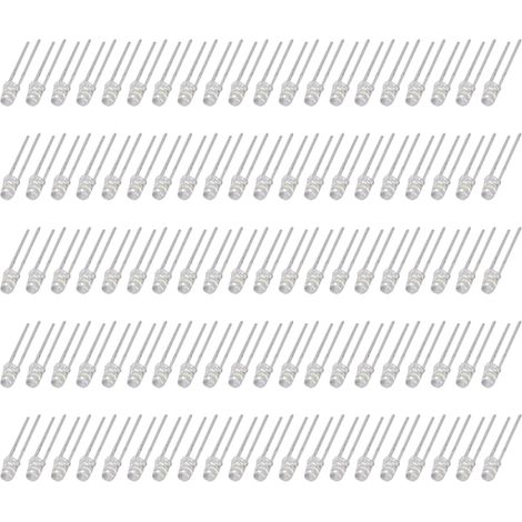 Kit 100 diodes LED 3mm 8 couleurs lumineuses 3V rouges composants électroniques (1/5)