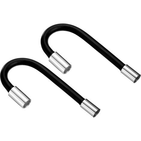 2pcs Mousse Extension Tube, Robinet Allonger Rallonge, Évier Drain Rallonge Tube, Salle Bain Robinet Rallonge, Rallonge Flexible Eau Tuyau Adaptateur Noir (50cm) (1/4)