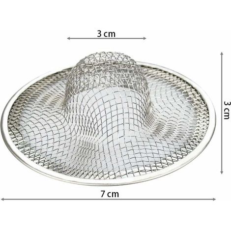 3 Stücke Abflusssieb Edelstahl Haarsieb Dusche Sieb Spüle Ausgussfilter Spülbeckensieb 7cm Waschbecken Sieb Ablauf Sieb mit Hut Design Ausguss Sieb für Küche Badewanne Wäscheraum