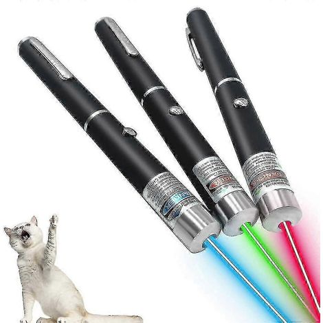 Cat Toys pour Catch Exercise, Lot de 3 LED Torch Laser Pointers, Green, Red, Blue, Purple (1/5)