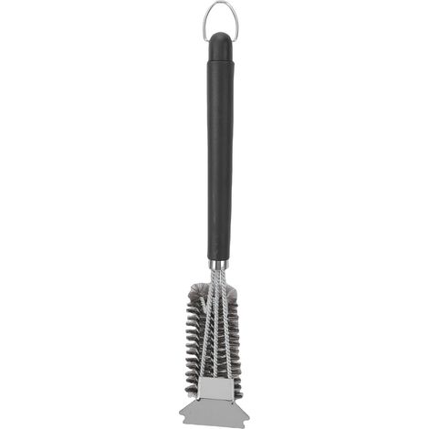 Brosse et grattoir pour gril, nettoyeur de barbecue en acier inoxydable pour fumeur extérieur, nettoyage du charbon de bois, argent (1/5)