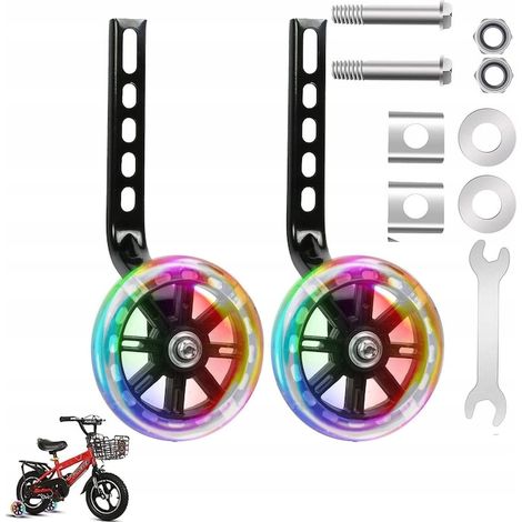 Roues stabilisatrices pour vélo, 12-20 pouces, stabilisateurs réglables, colorées (1/5)