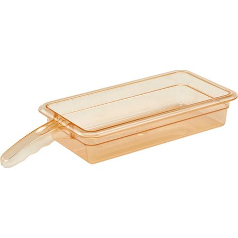 Bac avec une poignée GN 1/3 - Haute température - 17.6 x 32.5 x 6.5 cm - Ambre - Lot de 6 - Cambro