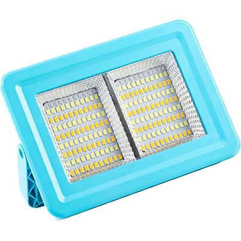 Nouveau projecteur solaire, projecteur LED étanche pour cour extérieure, cinq niveaux réglables, charge rapide, lampe portable d'urgence, projecteur rechargeable bleu 500W. (1/5)