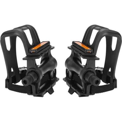 Pédale de vélo - VGEBY - Nylon durable - Cale-pieds - Sangles - Facile à installer