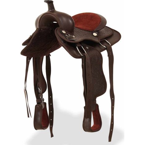 Maison Exclusive - Western-Sattel, Halfter & Brustblatt Echtleder (1/5)