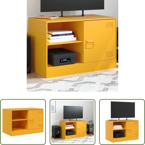 vidaXL Stahl - TV-Schrank Senfgelb 67x39x44 cm Stahl (1/5)