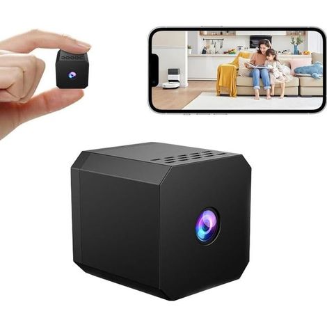 Mini caméra de surveillance sans fil HD, avec WiFi intérieur, vision nocturne, détection de mouvement et stockage cloud. (1/5)