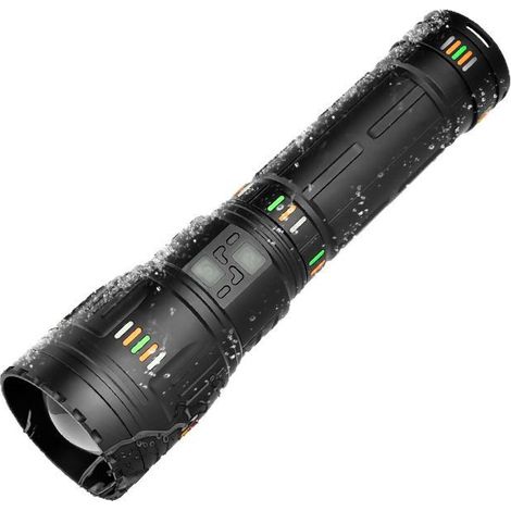 DazulI Wiederaufladbare LED-Taschenlampe, superhell, IPX5 wasserdicht, zoombar mit 5 Modi und 1500 Lumen