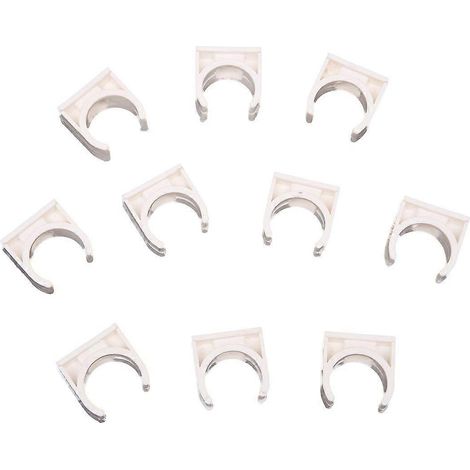 Lot de 10 colliers de serrage blancs en PVC de 20 mm de diamètre pour tuyaux d'alimentation en eau (1/4)