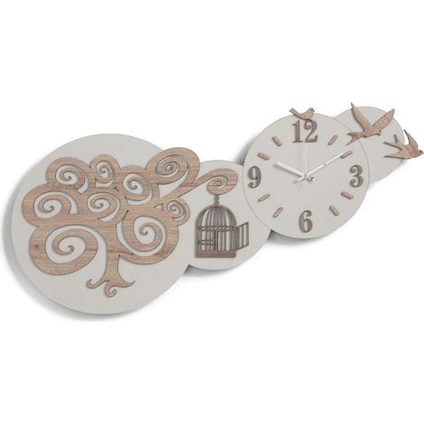 Orologio in legno laminato da parete 80x40 cm RONDINI TTE