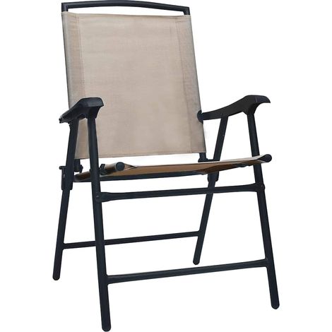 Sedie da Giardino Pieghevoli 2 pz Sedute da esterno in Textilene Grigio Talpa (1/3)